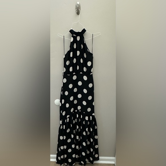 Mango Black and White Polka Dot Maxi Dress - Picture 5 of 5